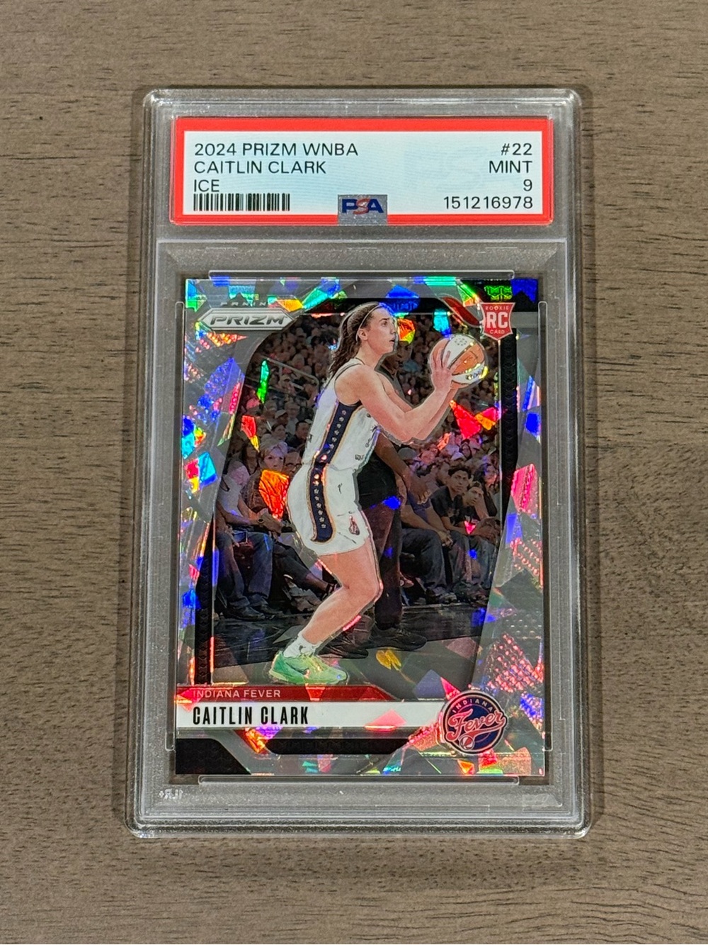 Caitlin Clark - 2024 Panini Prizm WNBA #22 Ice Prizm (RC) PSA 9